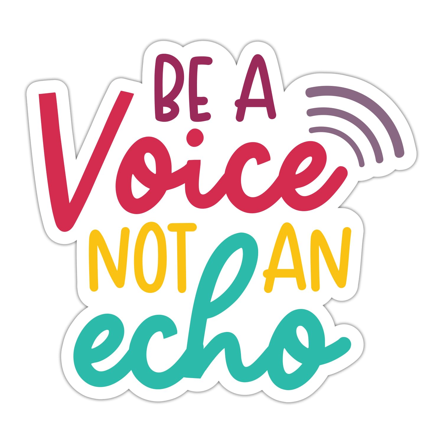 ZURRAM Motivational Positive Life Be a Voice Not an Echo Sticker, Die-Cut Vinyl Waterproof Inspirational Encouraging Stickers Decals for Laptop Water Bottle Hydro Flask