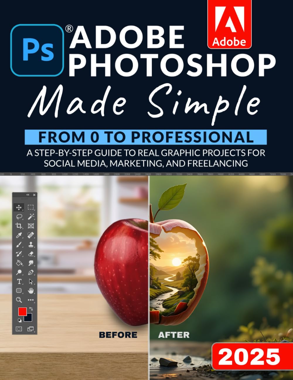 Adobe Photoshop Made Simple: From 0 to Professional | A Step-by-Step Guide to Real Graphic Projects for Social Media, Marketing, and Freelancing      Paperback – June 10, 2025