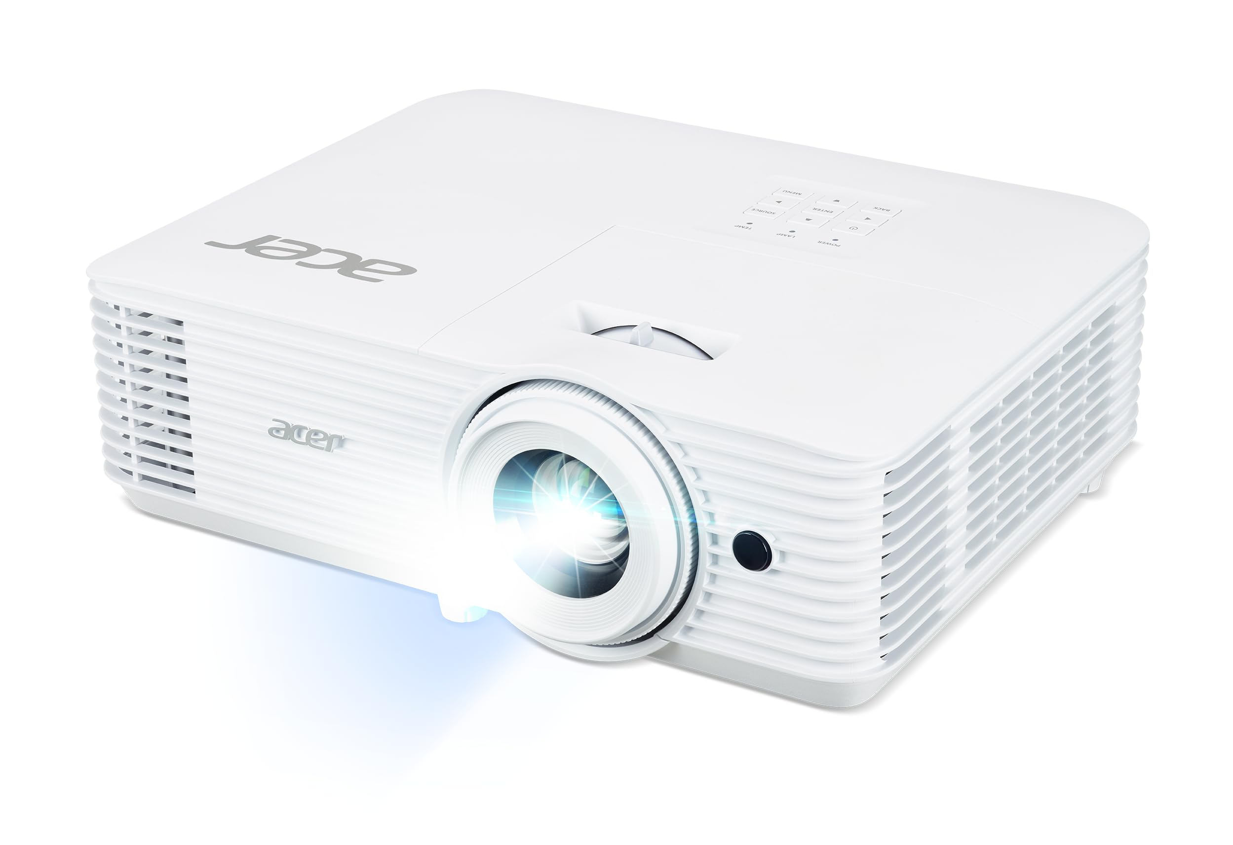 Acer X1528 - Proiettore DLP 1080p Full HD (1920 x 1080 pixel), 5.200 ANSI lumen, 10.000:1 contrasto, 3D, Keystone, 1 altoparlante da 3 Watt, HDMI (HDCP), bianco, Home Cinema/Business