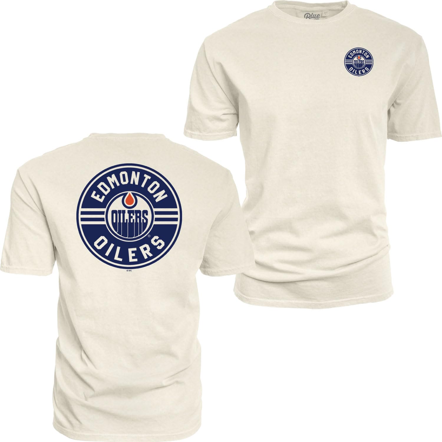 Blue 84 NHL Unisex-Adult NHL Officially Licensed T-Shirt Ringspun Front/Back Ivory Puck