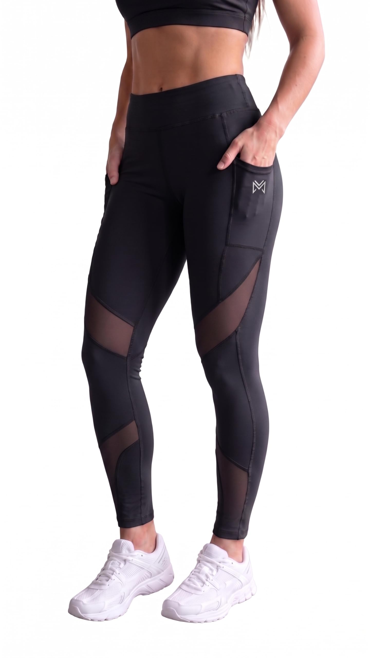Stretchable Gym Pants for Women & Tights for Women Workout with Mesh Insert & Side Pockets-image-28