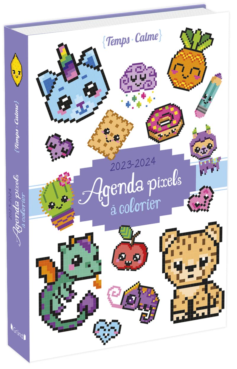 Agenda pixels à colorier 2023-2024 – Papeterie Jeunesse – À partir de 6 ans