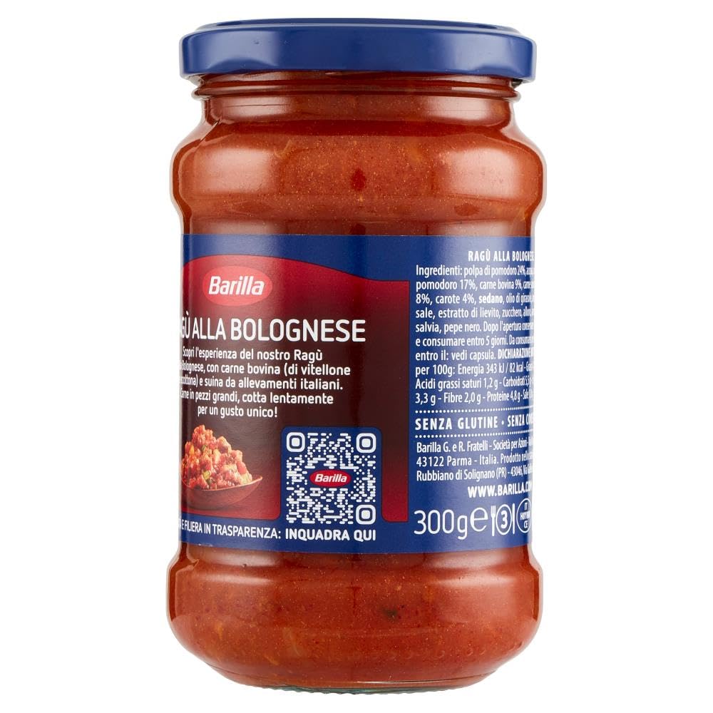 Italian Gourmet bundle für Barilla Ragù alla Bolognese 6x 300g Pastasauce mit Rindfleisch, italienische Tomatensauce für Pasta & Aufläufe + Italian Gourmet polpa