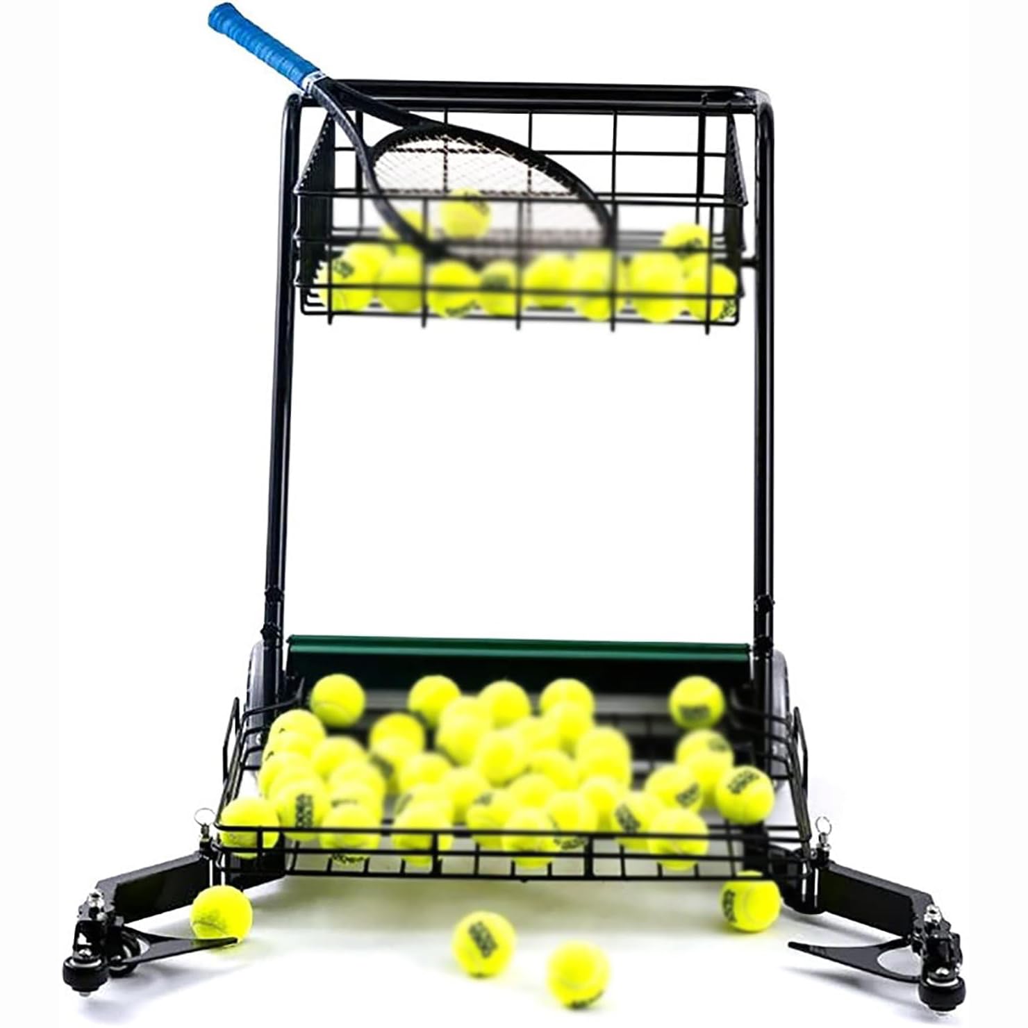 Koszyk tenisowy z kolekcji Easy Ball Coaching Trolley, zbiera 80 piłek na raz, może pomieścić do 170 piłek tenisowych, skutecznych na różnych polach