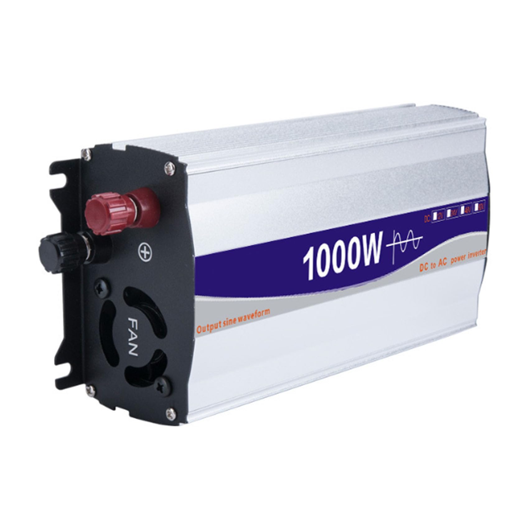 Reiner Sinuswellen-Auto-Wechselrichter 1000W 12V 24V bis 220V tragbarer Heimwechselrichter mit intelligentem Lüfter, geeignet für Urlaub, Camping und Geschäftsreisen