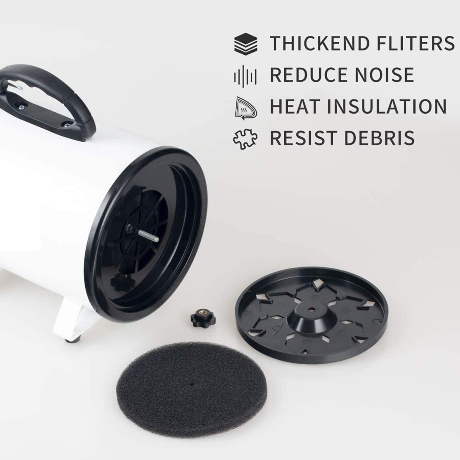 Séchoir Sèche-Poils Toilettage pour Chiens Chats Animaux 2400W Stepless Vitesse Réglable Soufflant Machine De Toilettage avec Chauffage avec Tuyau, 3 Buses en Option