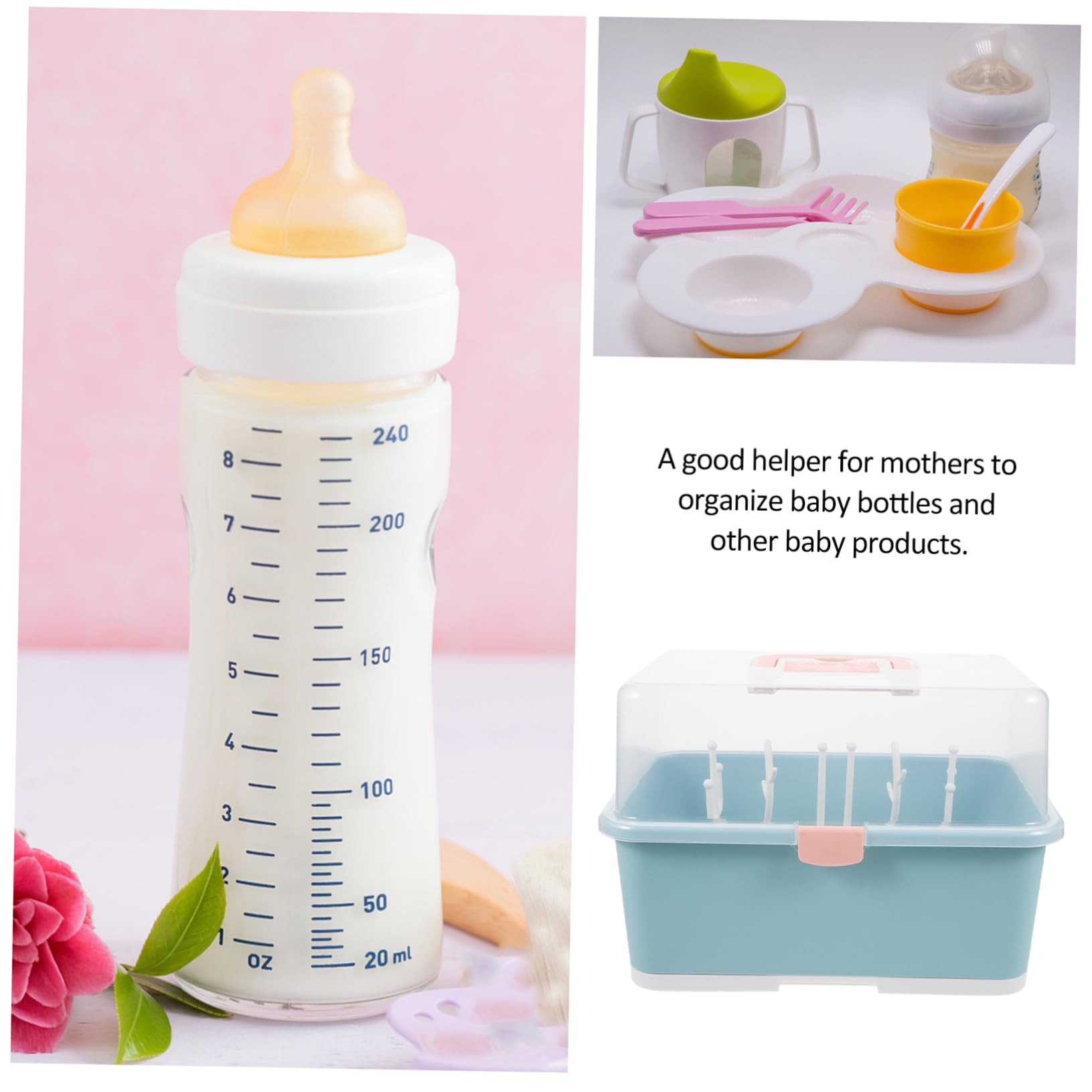 Gatuida Abtropfhalter für Babyflaschen aus Robustem PP mit Grünem Design Hält Flaschen Stehend und Shower und Stillzubehör