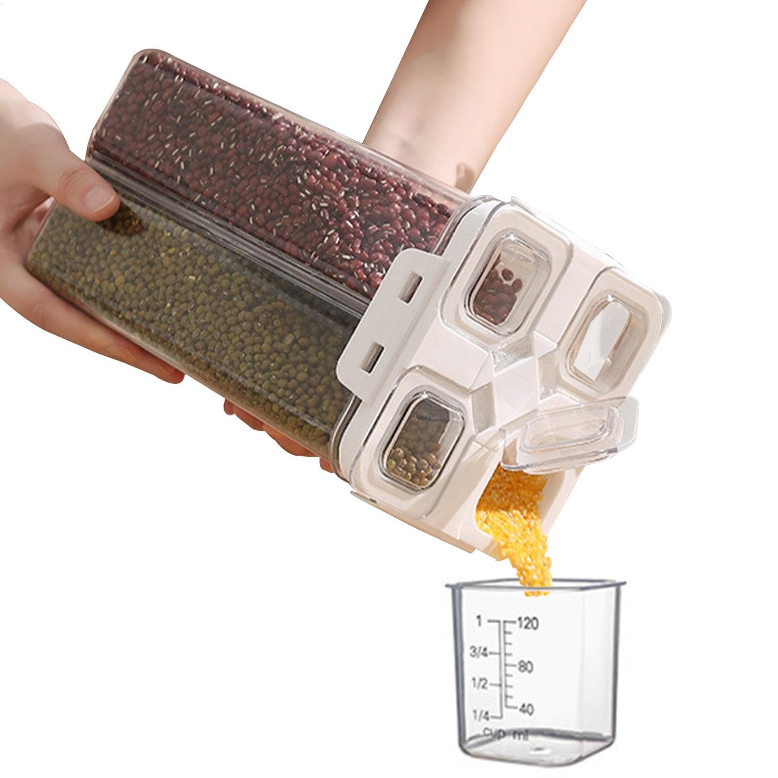 Contenedor de almacenamiento de arroz hermético y dispensador de grano organizador