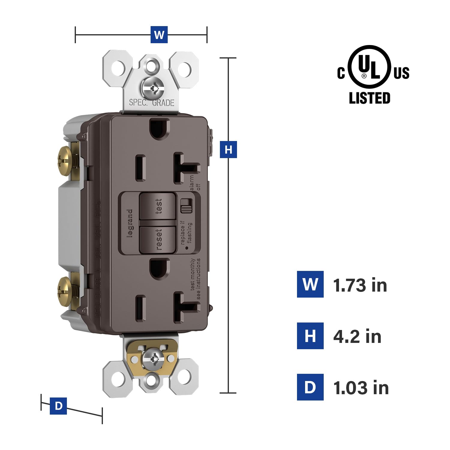Legrand-Pass & Seymour Radiant Inviolable Outlet, 2097TRA