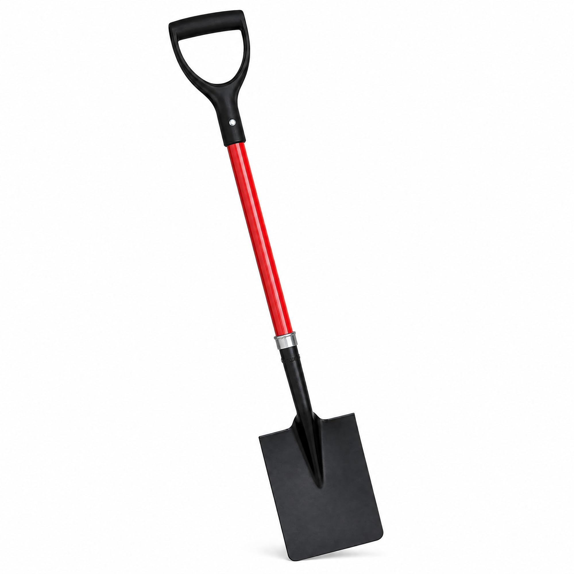 TABOR TOOLS J212A Straight Edge Digging Shovel with D-Handle, 43 Inch Fiberglass Handle Garden Spade for Edging, Trenching & Hard Soil, Heavy Duty Square Blade