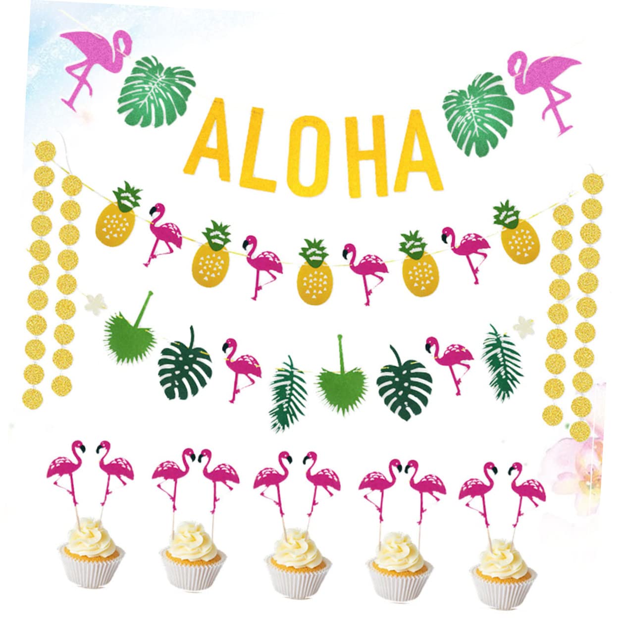 VICASKY 2piezas Kit De Accesorios Hawaiana Guirnalda De Tortuga y Decoración Tropical De Verano Cumpleaños