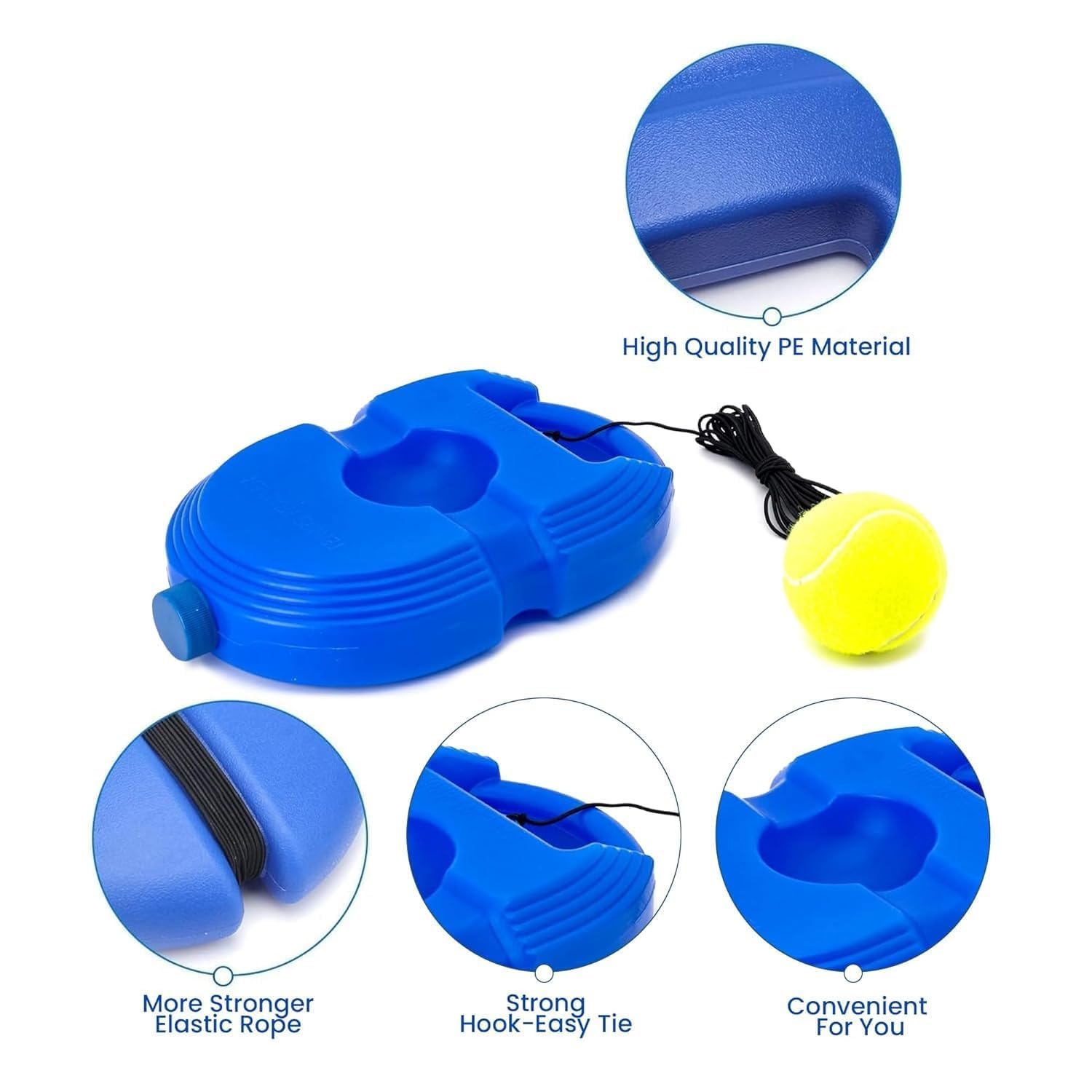 Cricket Trainer Rebound Ball, Tennis Ball with Rope, Tennis Self Training Tool for Adults and Kids, Solo Trainer Kit 2