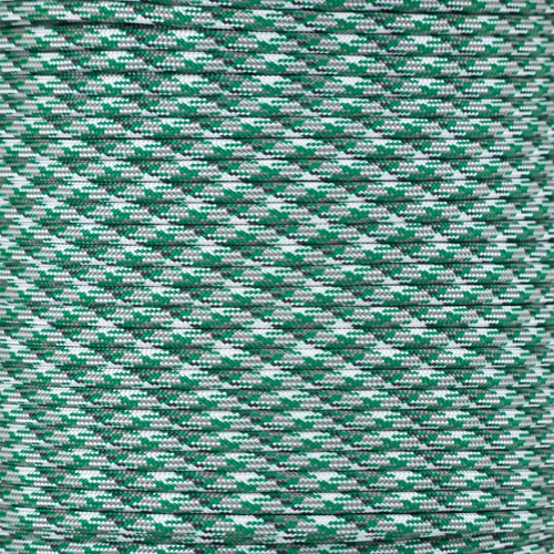 Paracord Planet 10 20 25 50 100 Foot Hanks and 250 1000 Foot Spools of Parachute 550 Cord Type III 7 Strand Paracord (Kelly Green Camo 20 Feet)