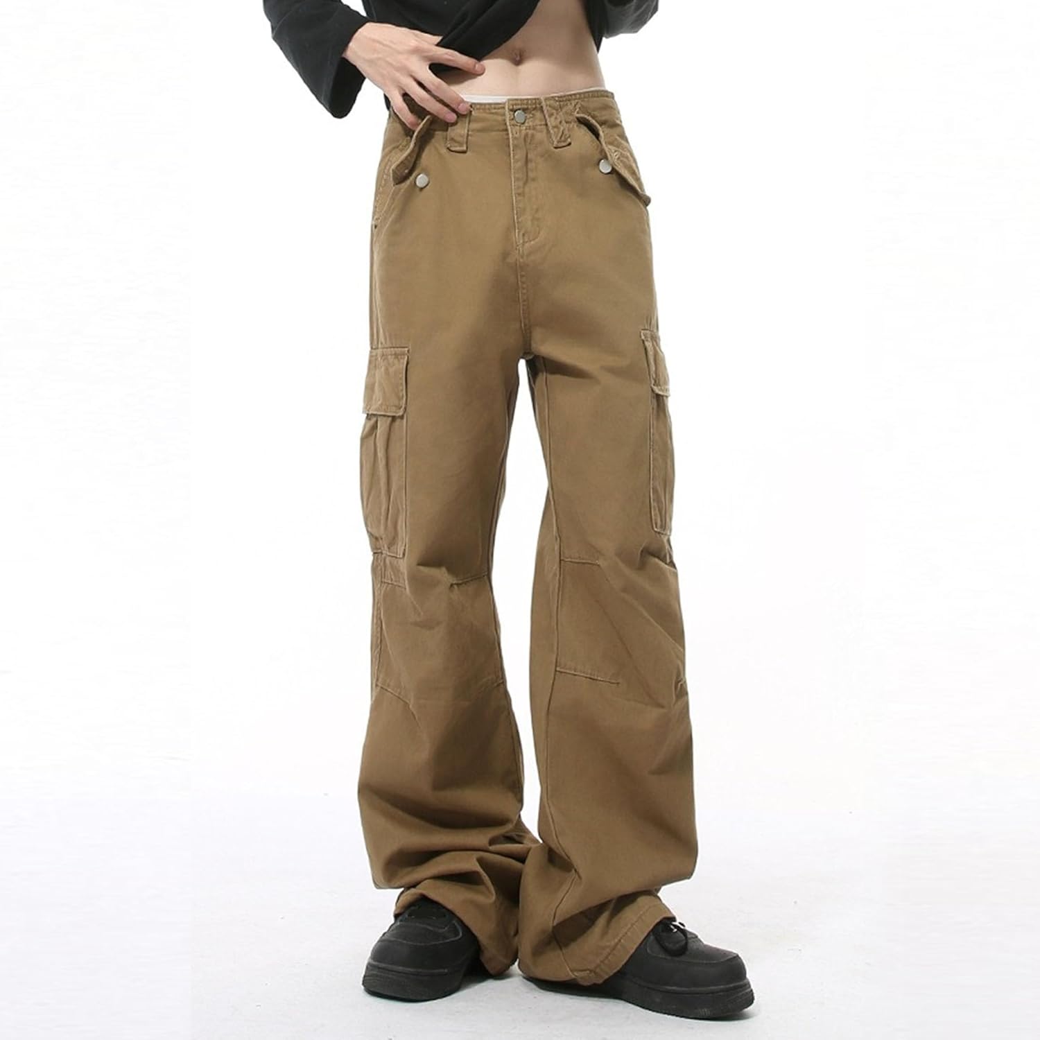 Men's Twill Stretch Baggy Jean Autumn Causal Streetwear Jeans Wide Leg Chinos Vintage Denim Pants