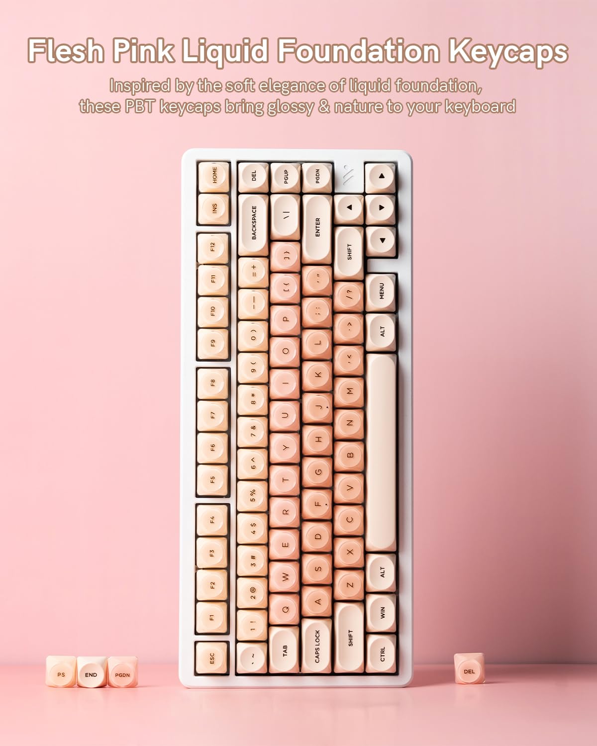 Nasadki klawiszy PBT, różowe podkładowe żelowe, profil MOA, 128 klawiszy, eleganckie, urocze, niestandardowe nasadki na klawisze do klawiatury mechanicznej Cherry Gateron MX, ergonomiczne, nie łzawią