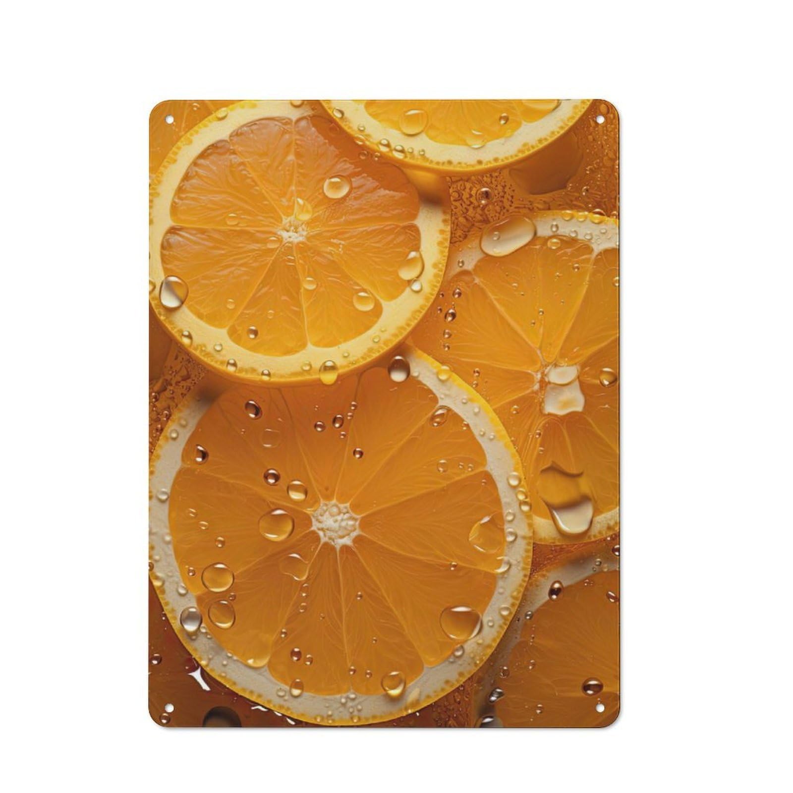 Junmoney Orange Tin Wall Plaque 40X30cm With For Pub Or Café, For Hospitality Wall Decor Collectors