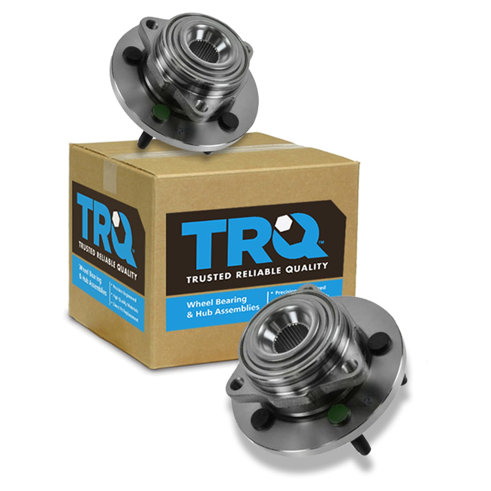 TRQ Front Left and Right Wheel Bearing and Hub Assembly Set 2 Piece