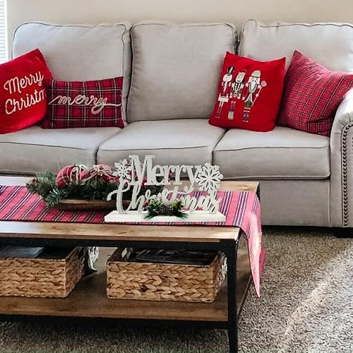 Miniatura 2 de Decoraciones de Navidad, decoración de Navidad con copos de nieve, letrero brillante plateado, casa de campo, decoración rústica de invierno,