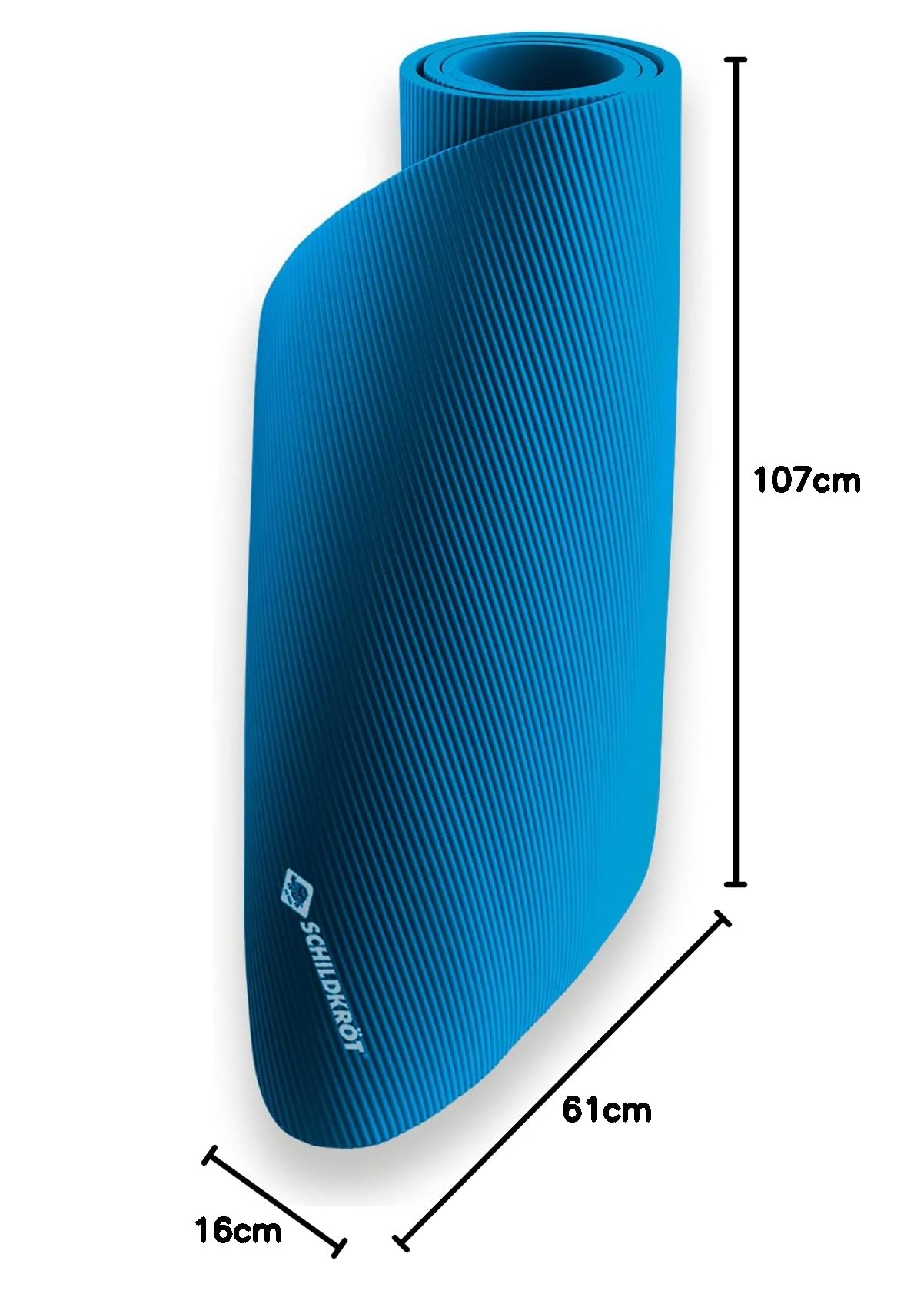 Schildkröt mata fitness, 10 mm, antypoślizgowa mata gimnastyczna, różne kolory do wyboru, z paskiem do noszenia, 185 x 61 x 1,0 cm