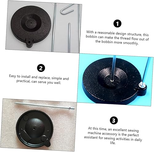 Miniatura 8 de TEHAUX Soporte de hilo para máquina de coser, soporte de hilo de cono ajustable, soporte para hilo de acolchado Stan, soporte de carrete grande,