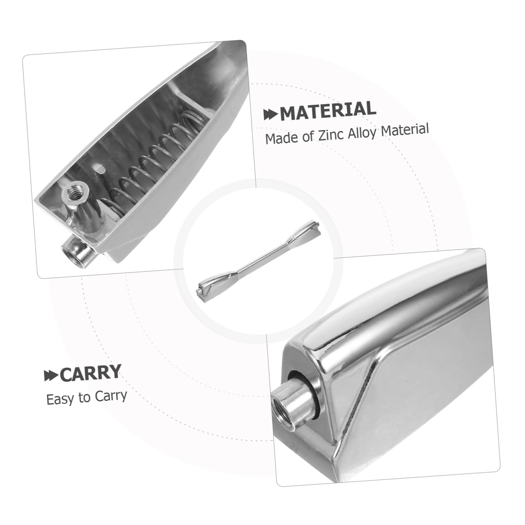 2 Stück Lange Metall Snare Drum Haken aus Zinklegierung Silber