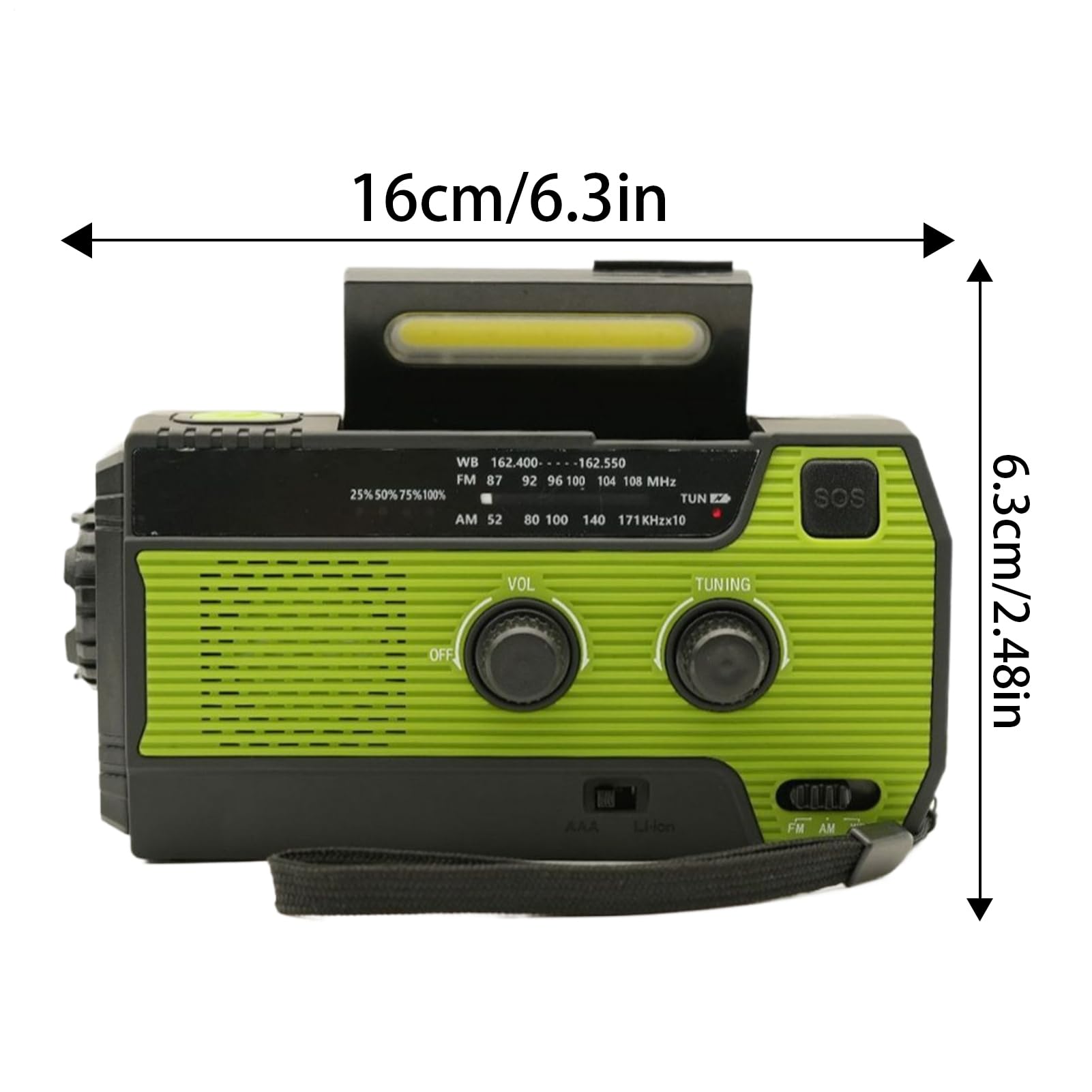 AM FM przeno?ne radio korbowe i solarne - g?o?nik z latark? baterie, kemping, w?drówki ?wie?ym powietrzu i w nag?ych wypadkach