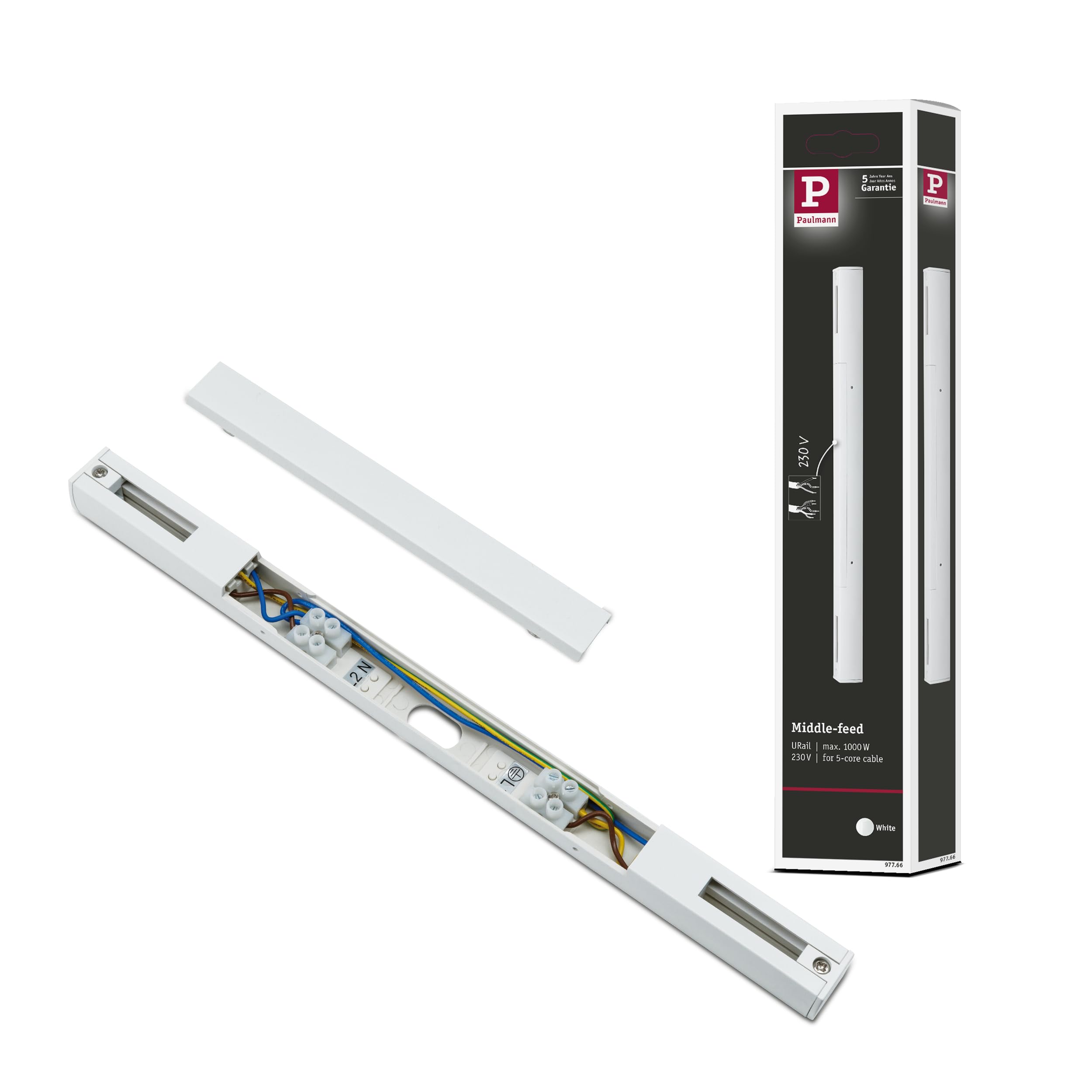 Alimentation électrique centrale Paulmann URail 304 x 18 mm max. 1000 W blanc 97766