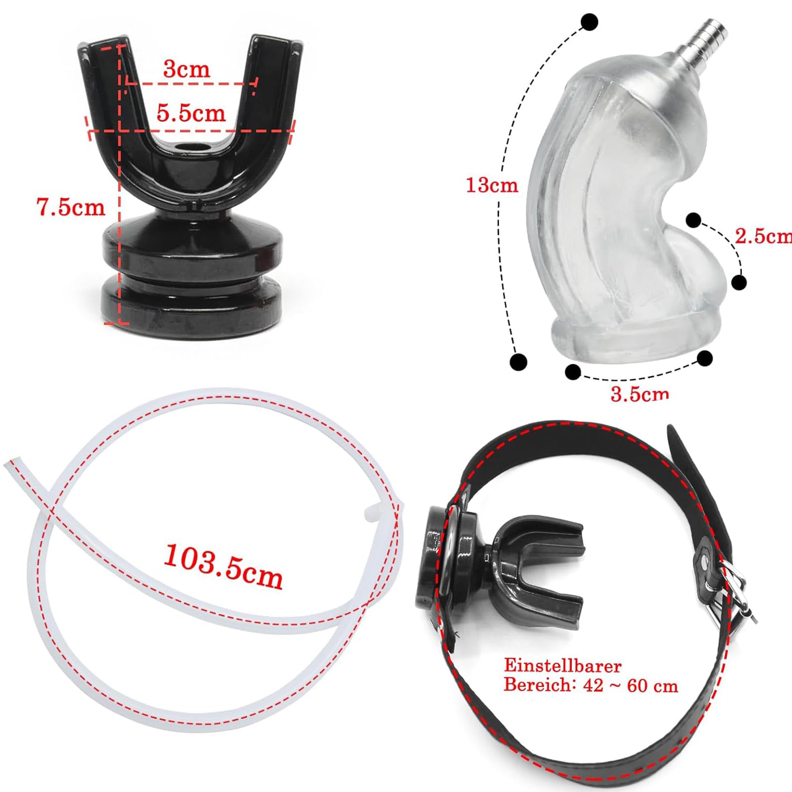 Dispositif De Chasteté Masculin Avec Embout Urinal - Fétichisme Couple - Neuf