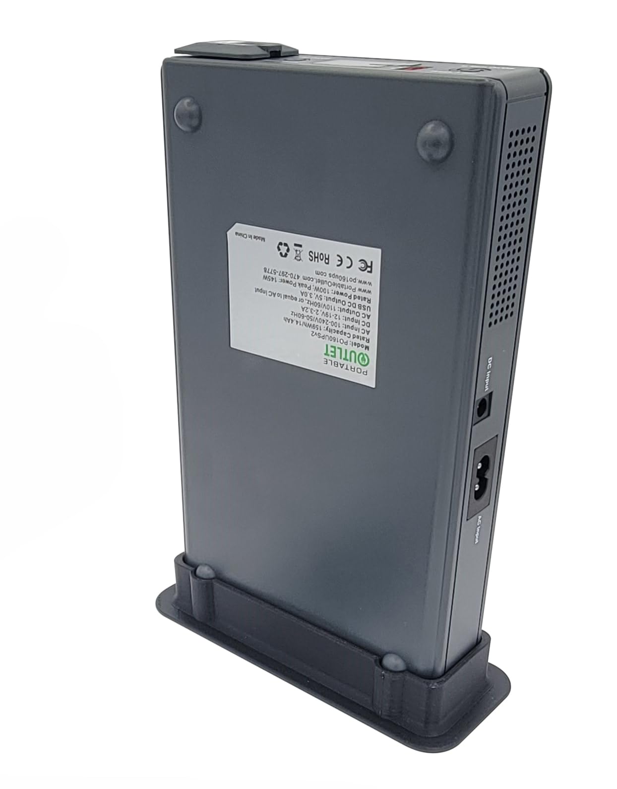 Portable Outlet 159Wh Uninterruptible Power Supply and Battery with Stand - 110-240V UPS Backup Power for Alternating Pressure Mattresses, Hospital Beds & More