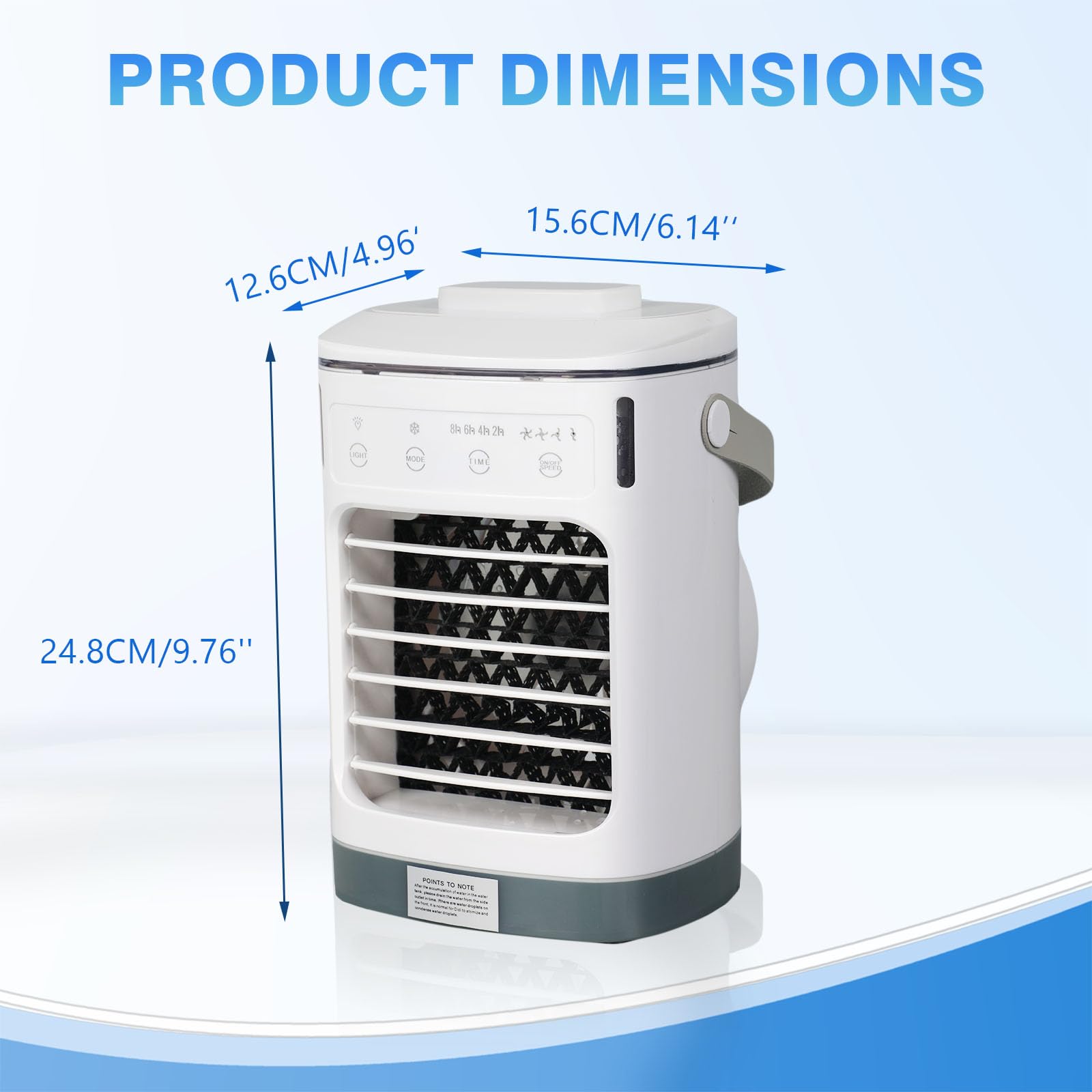 Mini Aire Acondicionado Portátil 4 En 1, Enfriador De Aire Con Depósito De Agua De 700 Ml, Aire Acondicionado Sin Tubo Con 2 Acumuladores De Frío, 4 Velocidades, Temporizador 2-8 H, Luz LED, Pulveriza