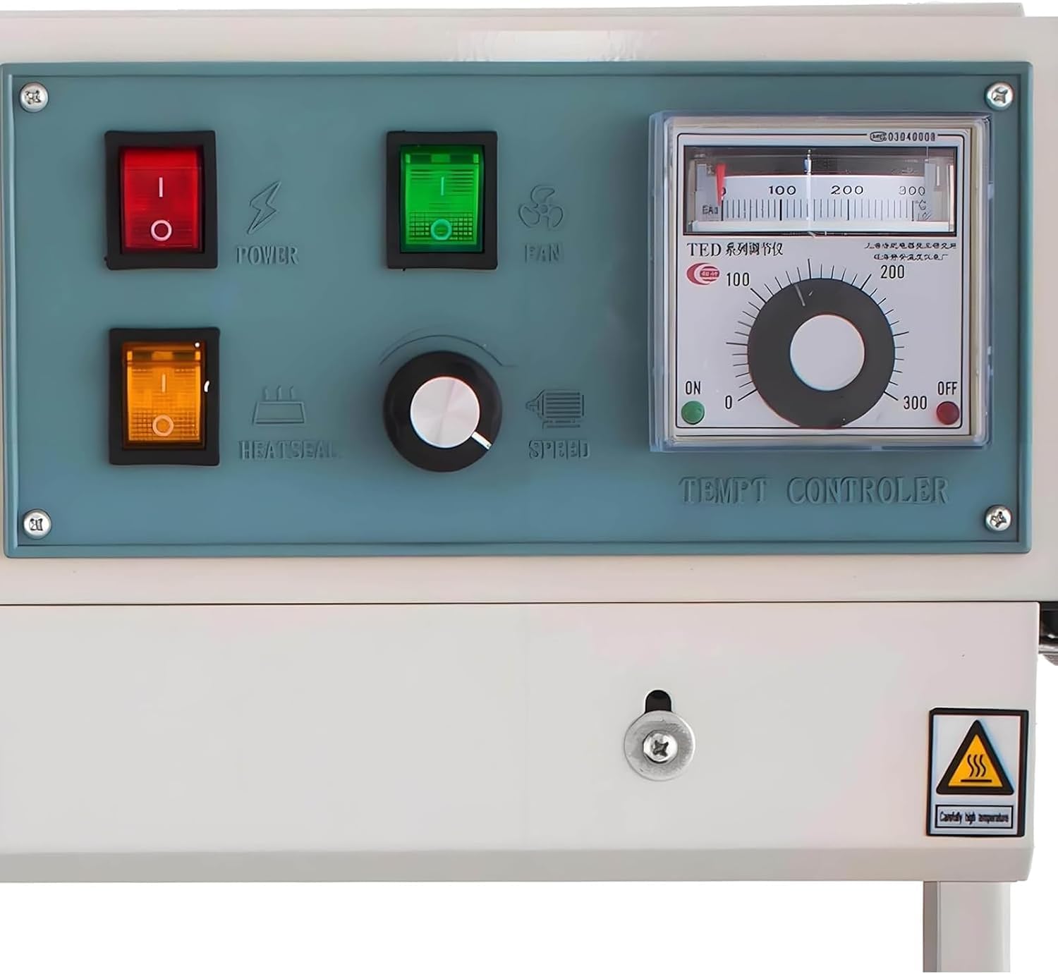 Máquina Selladora Térmica Comercial, Selladora Vertical De Banda Continua Para Bolsas De Plástico De 0,02 A 0,8 Mm De Espesor, Impresión Multirrueda Y Control De Temperatura Mediante Puntero.