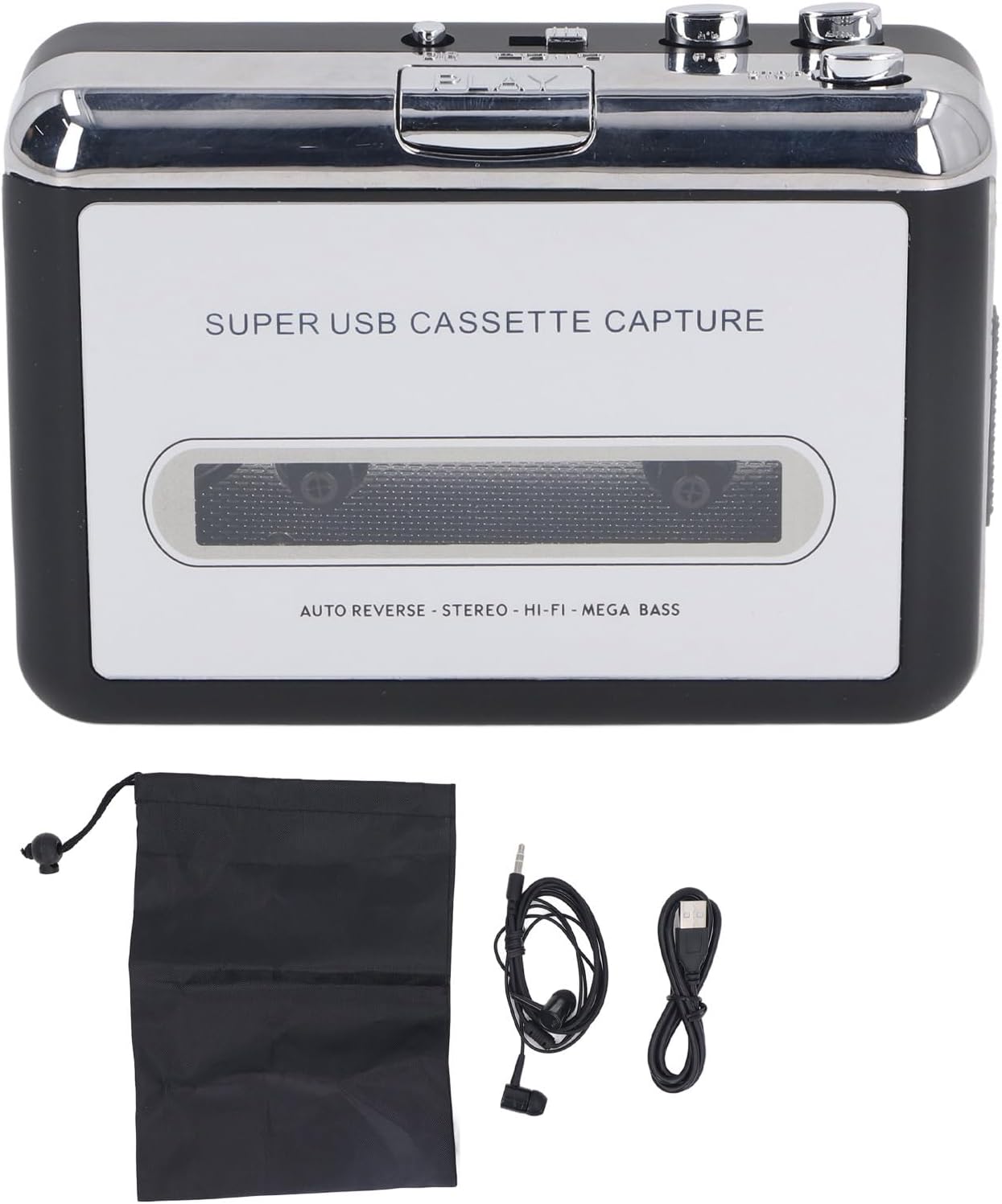 Cassette Tape to MP3 Converter Player, Universal USB Plug and Play Cassette Tape Recorder for CD, Stereo Sound Portable Cassette Player with Earphone