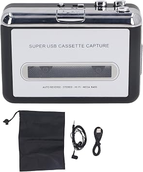 Cassette Tape to MP3 Converter Player, Universal USB Plug and Play Cassette Tape Recorder for CD, Stereo Sound Portable Cassette Player with Earphone