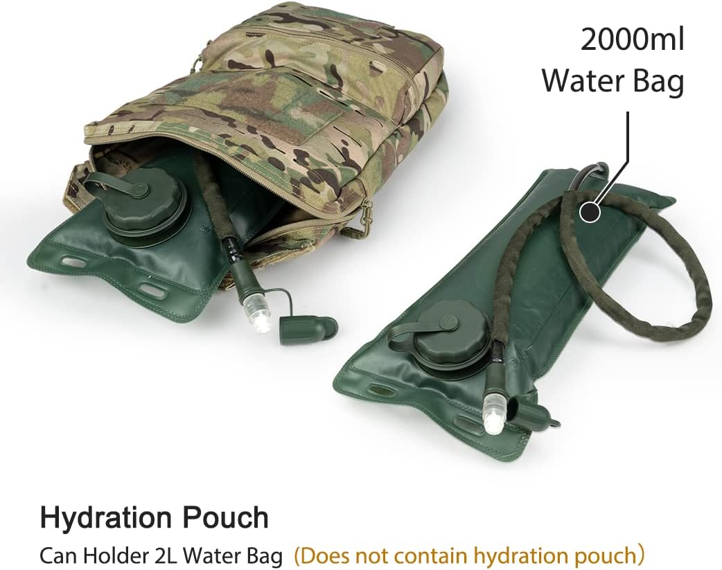 Tactical MOLLE Hydration Pack for 2L Hydration Water Bladder Hydration Bag 500D Nylon