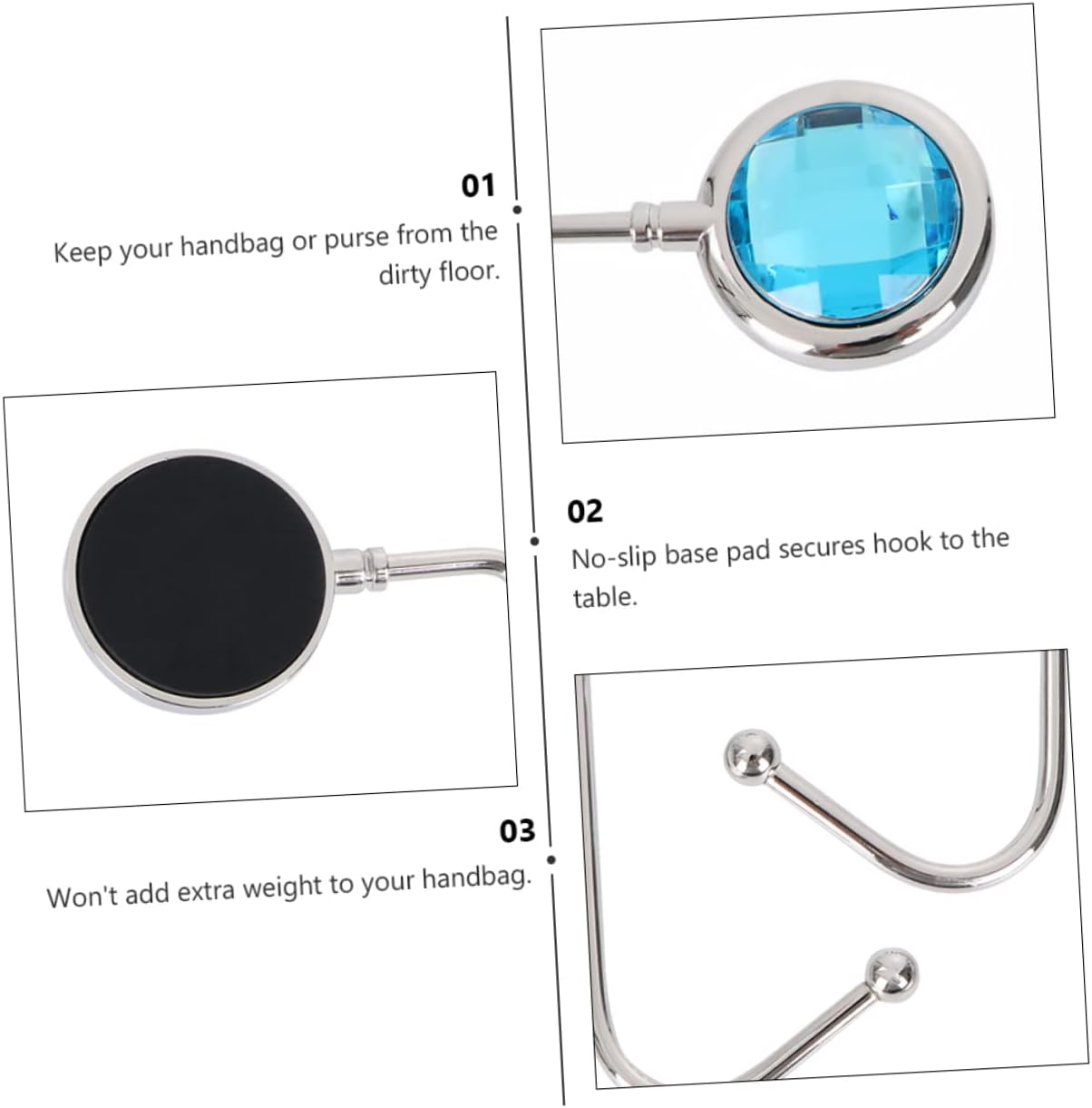 BESPORTBLE 4pcs Handbag Hangers Alloy Table Hooks for Purses No- Design for Desks Tables Resistant for Organizing Handbags