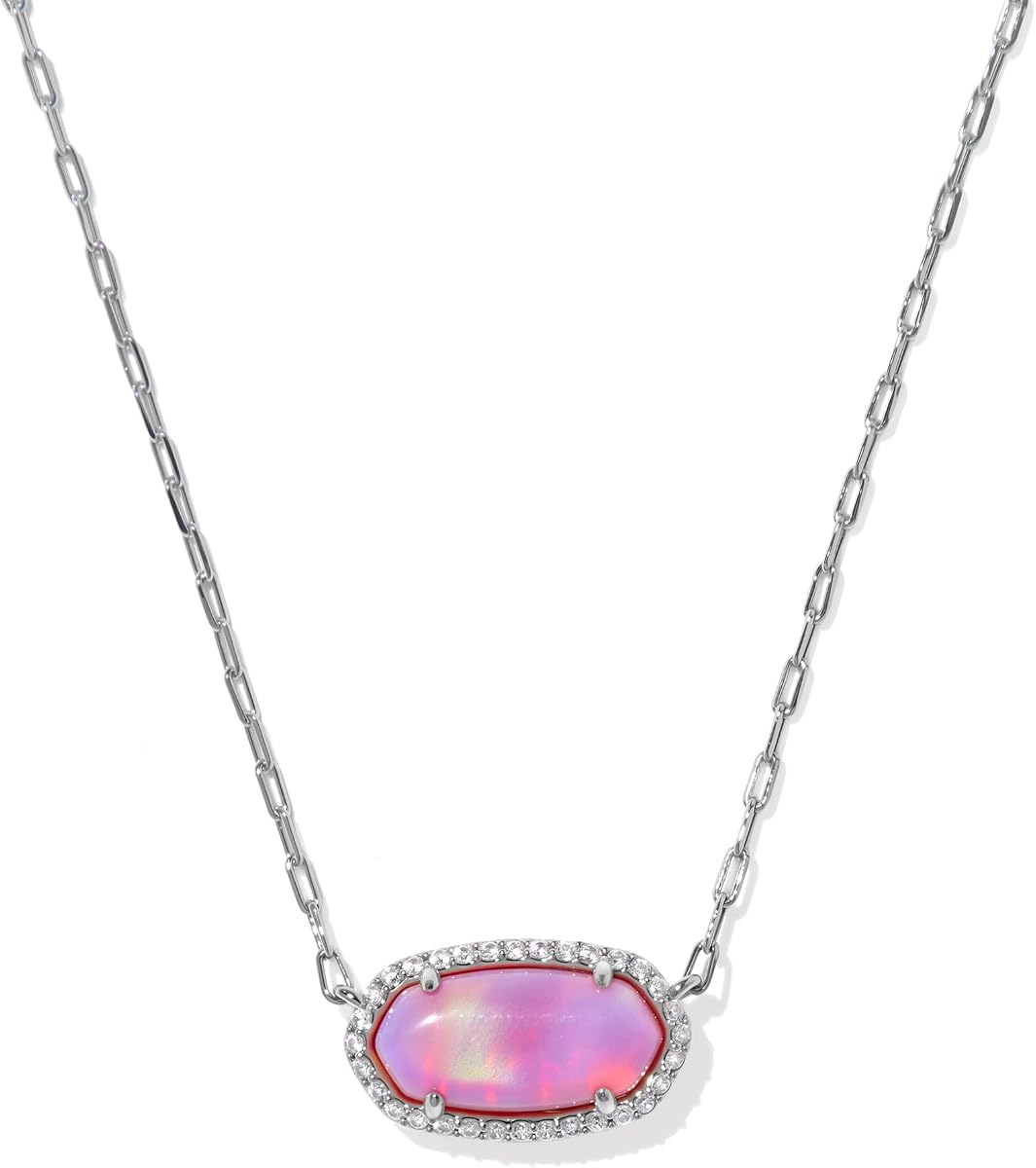 Kendra Scott Elisa Pave Frame Short Pendant Necklace, Fashion Jewelry for Women