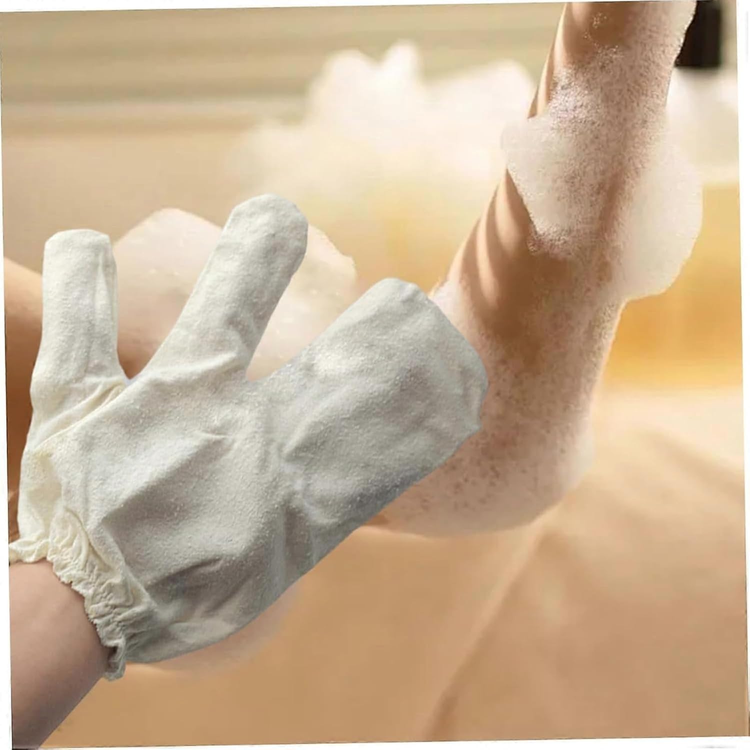 Garshana Gloves Raw Silk Massage Gloves for Dry Brushing Massage and Exfoliation, Ayurvedic Massage with Elastic Wrist Bands (2pcs)