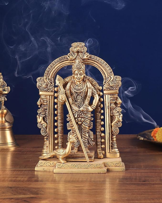 Dieu de la guerre Lord Murugan en laiton une idée de cadeau de pendaison de crémaillère