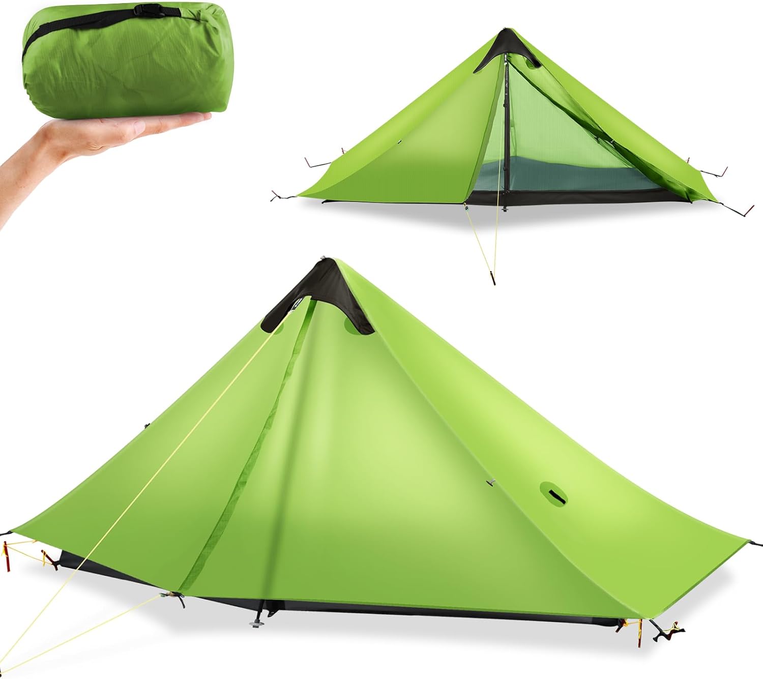 KIKILIVE LanShan Tienda de campaña ultraligera para uso en exteriores, tienda de campaña ultraligera para 1 persona/2 personas, refugio para acampar, mochilear y caminar