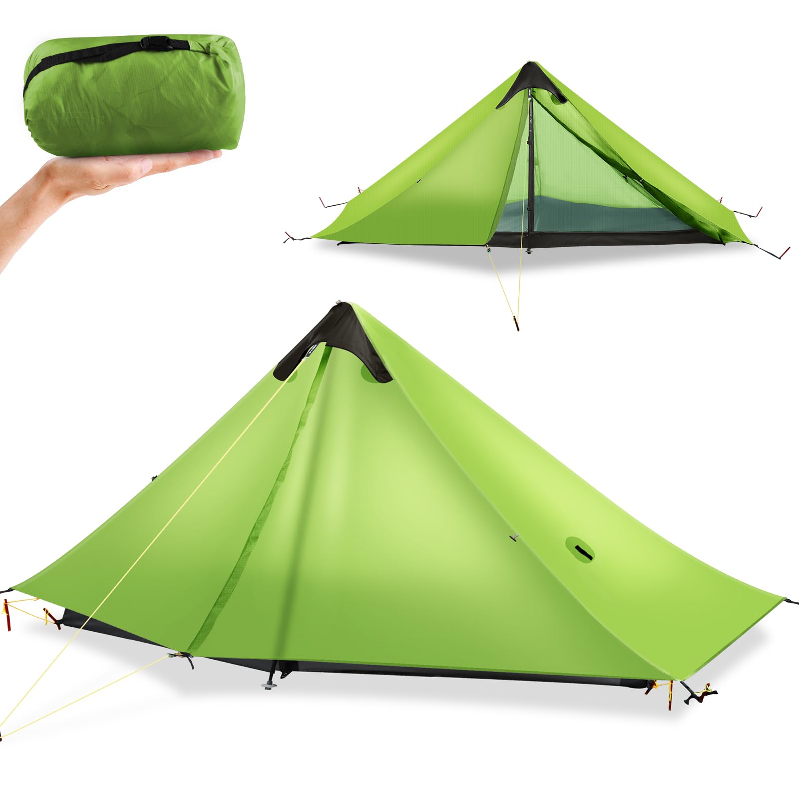 Nueva LanShan Tienda de campaña Ultraligera para Uso en Exteriores, Tienda de Trekking Ultraligero 1 Persona / 2 Personas Carpa Refugio Acampar, mochilear y Caminar