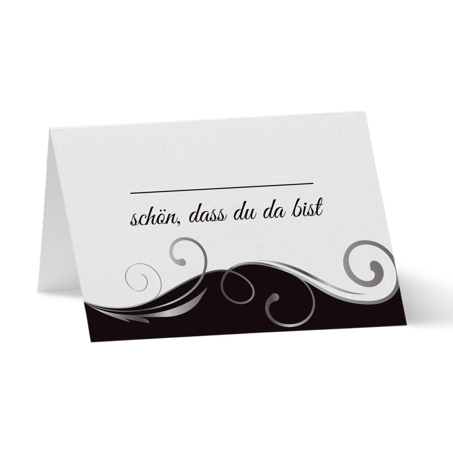 100 Tischkarten Hochzeit & Feiern - Schön Dass Du Da Bist Mit Herz 85x55 Mm Zum Beschriften