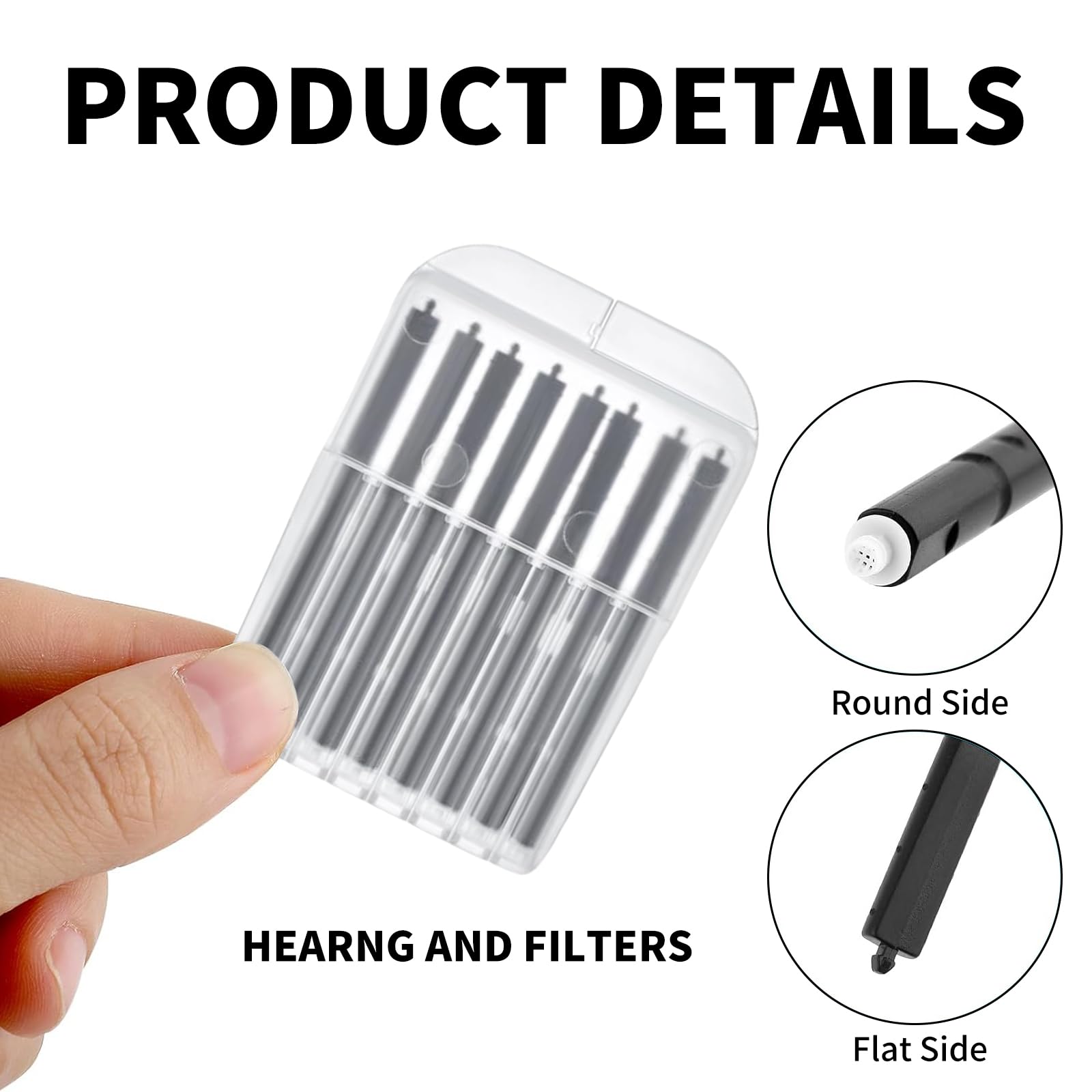 Filtros de cera para audífonos, accesorio de herramienta de limpieza para audífonos con filtro protector de cera Phonak, Widex y resound (32 piezas de 1,3 mm)