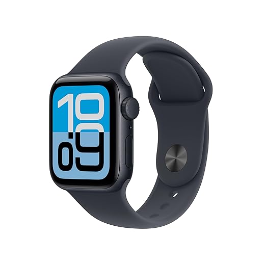 Apple Watch SE 3 [GPS 40mm] Smartwatch with Midnight Aluminum Case with Midnight Sport Band - S/M. Fitness and Sleep Trackers, Heart Rate Monitor, Always-On Display, Water Resistant