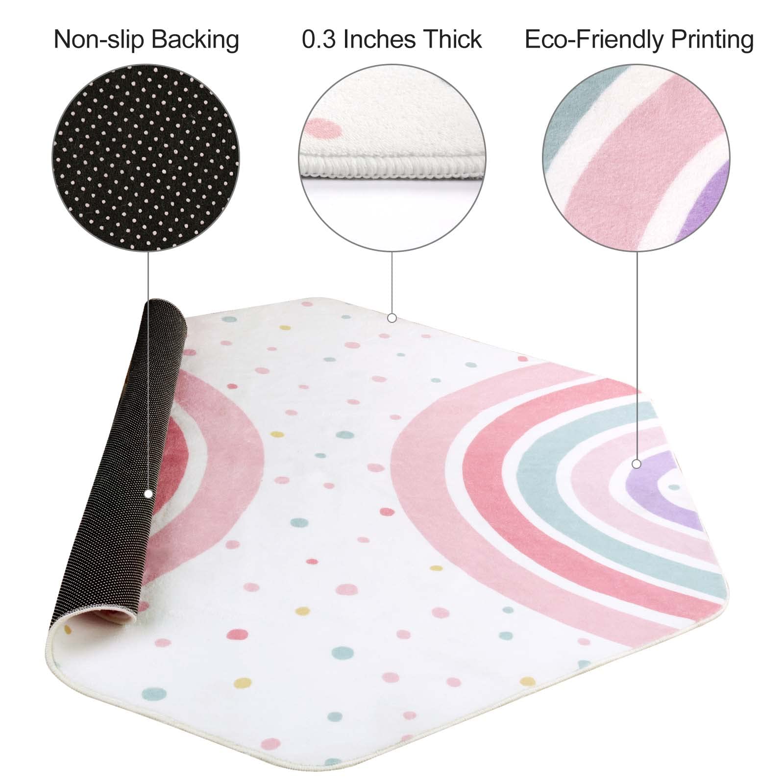 Tappeto per bambini con balene/Tappeto per sala giochi con design a palloncini/Tappeti rettangolari arcobaleno/Tappeti per cameretta a tema oceano/Tappeto colorato per cameretta neonati - Italia