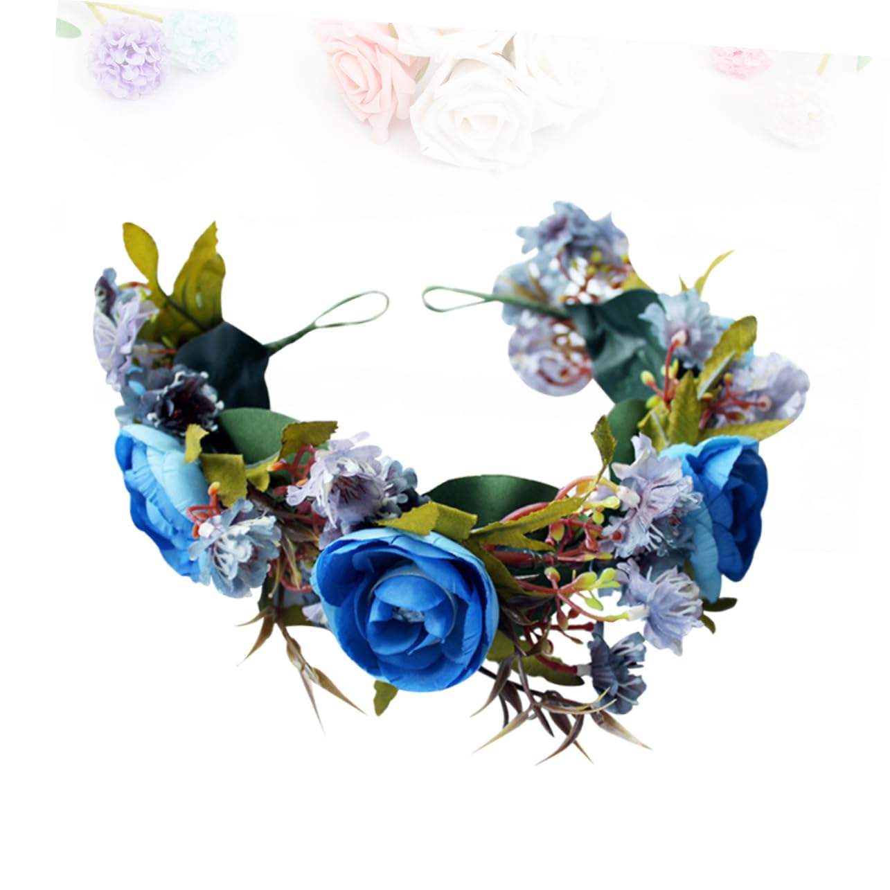Ipetboom 3piezas Diadema Floral De Rosa Ramas Para Bodas Fiestas y Festivales Accesorio De Cabeza Para Mujeres y Niñas
