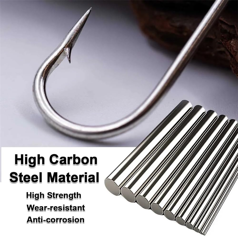 amo da pesca 50 pezzi di ami da pesca a gambo lungo for acqua salata, esche, porta esche, ami for pesce gatto, dentici, ami con ardiglione for attrezzature da pesca, argento ami per pesca a mosca(5)