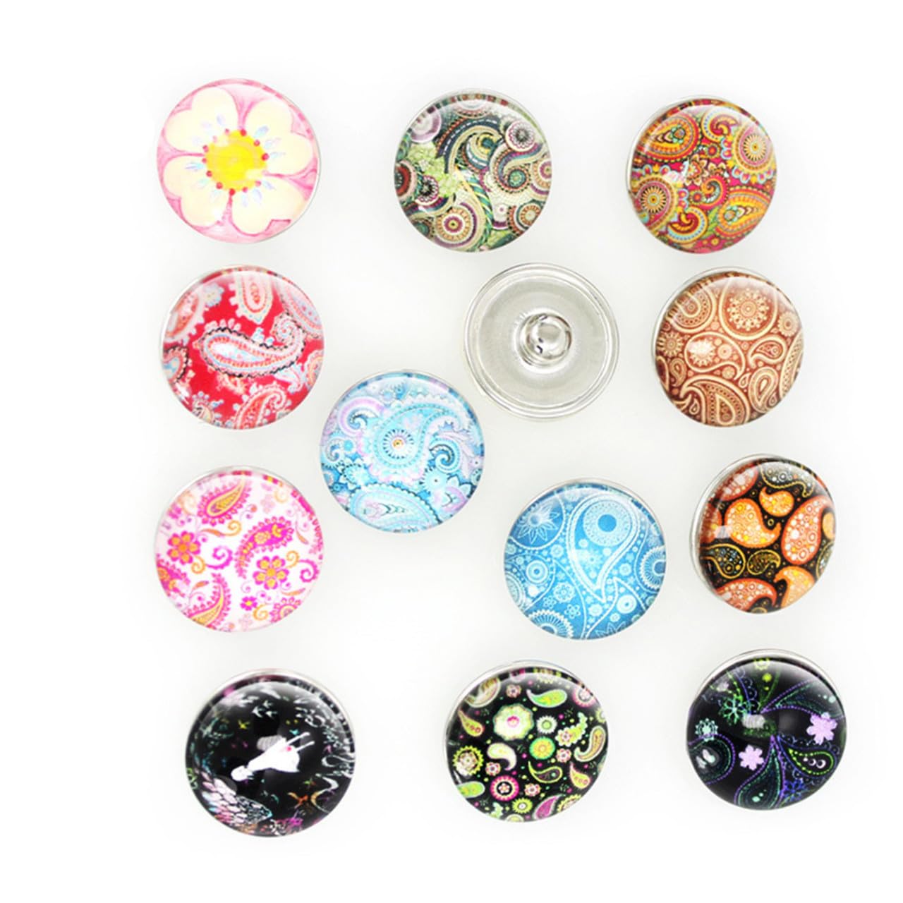 Anneome 90pezzi Pulsanti Rotondi Per Bracciali e Collane Stili Misti Per Gioielli Femminili Charm Decorativi Per Accessori Moda