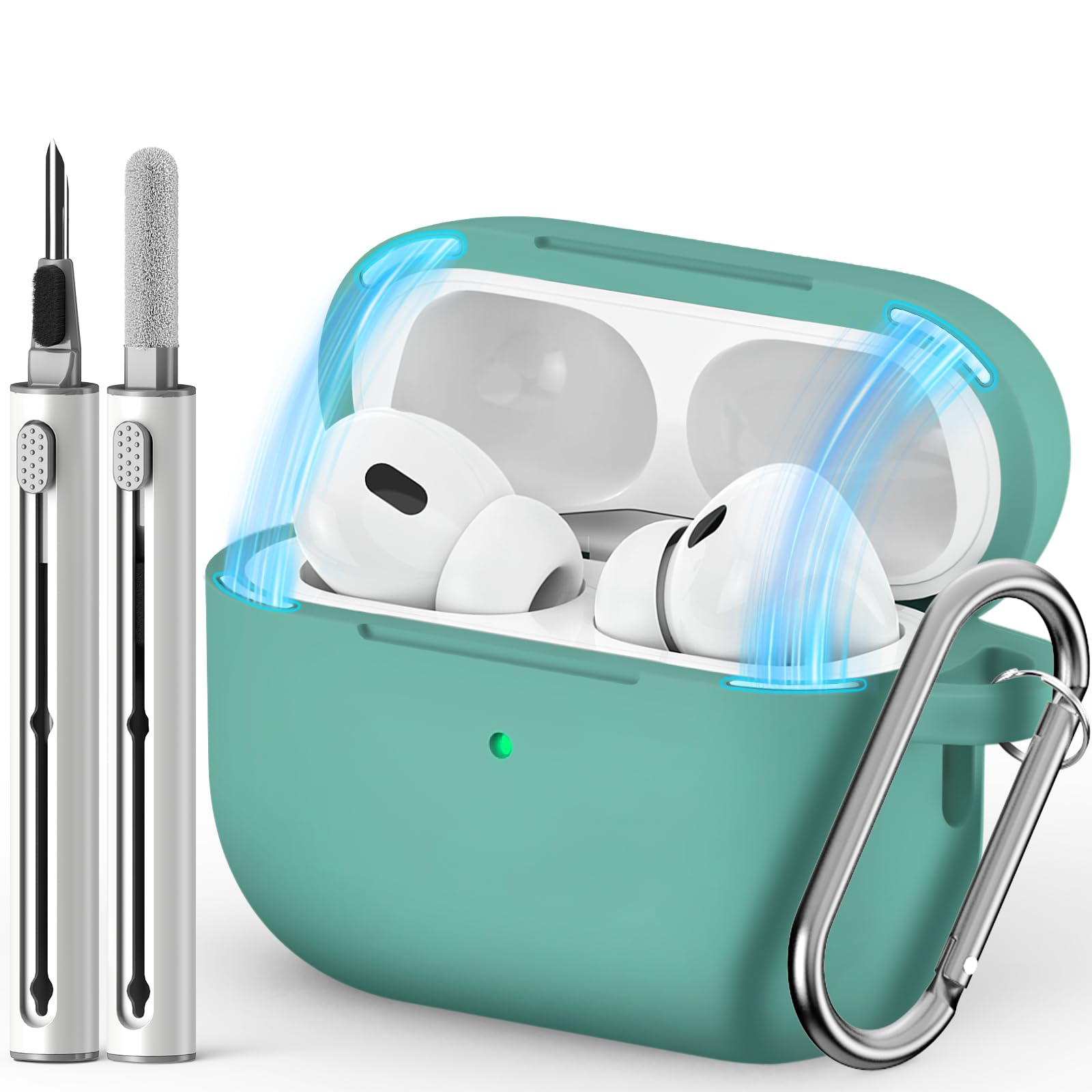 Inesore Compatible with AirPods Pro 3 Case with Cleaning Kit, Silicone Protective Case Cover for Apple Air Pods Pro 3rd (2025), Unisex Design - Black — view 78