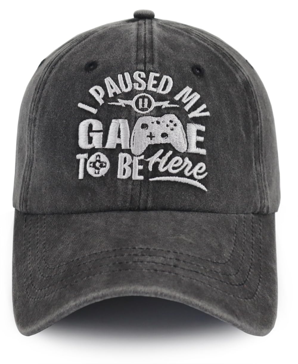 Gaming Hats for Men Women, Funny Video Game Party Decorations Stuff, Birthday Gamer Gifts for Gamers Boys Son Grandson Boyfriend, Adjustable Washed