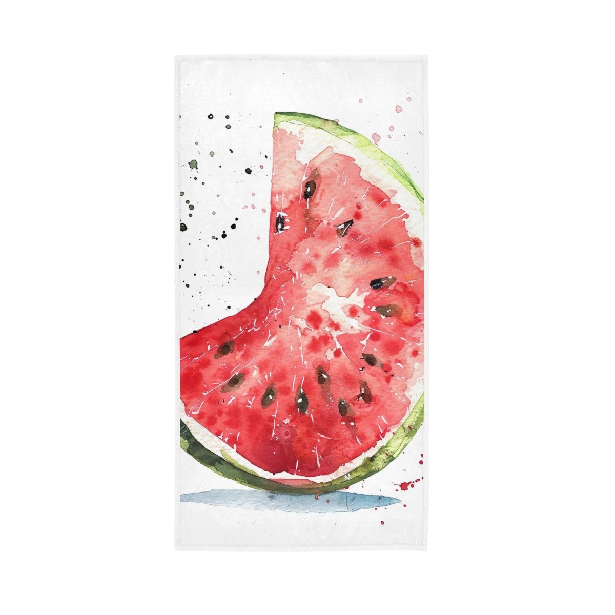 HUYGD Watermelon Watercolor Hand Towel Cotton Absorbent Soft Decorative Towel for Bathroom 15 x 30 Inch